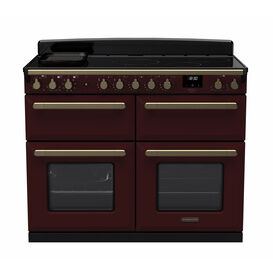 RANGEMASTER ESDLB110EIPBOR/AB1 Estel Deluxe 110cm Induction Range Cooker- Bordeaux/Brass
