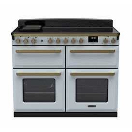 RANGEMASTER ESDLB110EIPMSB/AB1 Estel Deluxe 110cm Induction Range Cooker - Misty Blue/Brass