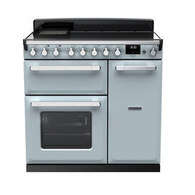 RANGEMASTER ESDL90EIPMSB/CM1 Estel Deluxe 90cm Induction - Misty Blue with Chrome Trim