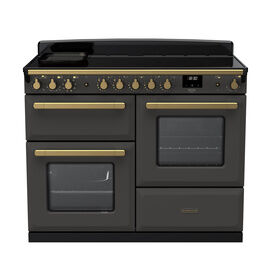 RANGEMASTER ESDLO110EIPSLT/AB1 Estel Deluxe 110 OC Induction - Slate with Antique Brass Trim