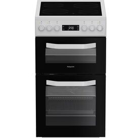 HOTPOINT HDE5VDCW 50cm Electric Double Oven Cooker - White