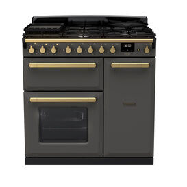 RANGEMASTER ESDL90DFPSLT/AB1 Estel DLX 90 Dual Fuel - Slate/Brass