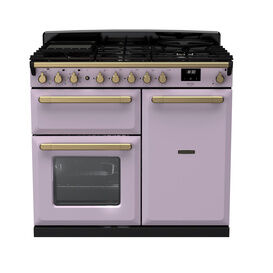 RANGEMASTER ESDL100DFPHTH/AB1 Estel DLX 100 Dual Fuel Range Cooker - Heather/Brass