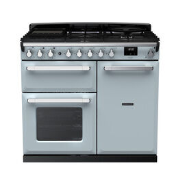 RANGEMASTER ESDL100DFPMSB/CM1 Estel Deluxe 100cm Dual Fuel Range Cooker - Misty Blue/Chrome