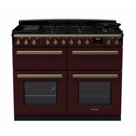 RANGEMASTER ESDLB110DFPBOR/AB1 Estel DLX 110 BC Dual Fuel Range Cooker - Bordeaux/Brass