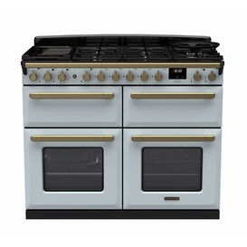 RANGEMASTER ESDLB110DFPMSB/AB1 Estel DLX 110 BC Dual Fuel Range Cooker - Misty Blue/Brass