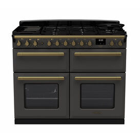 RANGEMASTER ESDLB110DFPSLT/AB1 Estel DLX 110 BC Dual Fuel Range Cooker - Slate/Brass