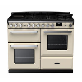 RANGEMASTER ESDLO110DFPPCR/CM1 Estel Deluxe 110cm OC Dual Fuel Range Cooker - Pale Cream/Chrome
