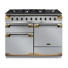 RANGEMASTER ELS110DFFSS/BE Elise Lux 110cm Dual Fuel Range - Stainless Steel with Black / Antique Brass Trim