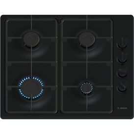 BOSCH PBP6B6K60 Series 2 60cm 4 Burner Gas Hob - Black