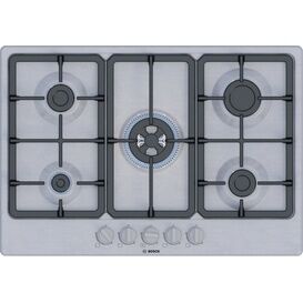BOSCH PGQ7B5K90 Series 4 5 Burner 75cm Gas Hob - Stainless Steel