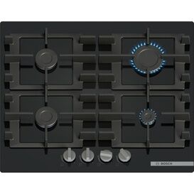 BOSCH PNP6B6K40 Series 4 60cm 4 Burner Gas Hob - Black Glass