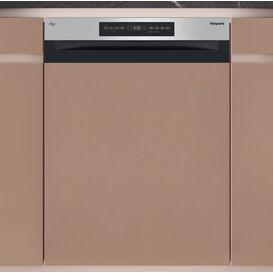 HOTPOINT H5PC15M6UK 60cm 15 Place Semi Integrated Dishwasher Black/Stainless Steel