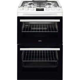AEG CGX1130ACW 55cm Gas Double Oven Cooker White