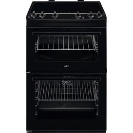 AEG CIX6500ABB 60cm Double Electric Cooker with Induction Hob Black