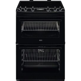 AEG CIX6540ACB 60cm Double Oven Cooker, Timer and Induction Hob Black