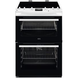 AEG CIX6540ACW 60cm Double Oven Cooker, Timer and Induction Hob White
