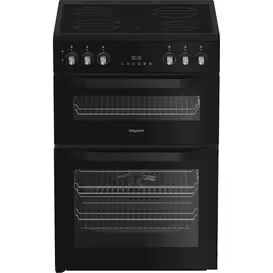 HOTPOINT HDE6VDB1 60cm Electric Double Oven Cooker - Black