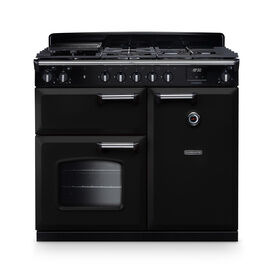 RANGEMASTER CL100DFPGBL/CM1 Classic 100cm Dual Fuel Gloss Black/Chrome
