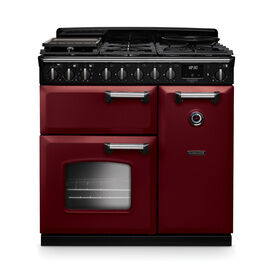 RANGEMASTER CLDL90DFPBOR/CM1 Classic Deluxe 90cm Dual Fuel Bordeaux/Chrome