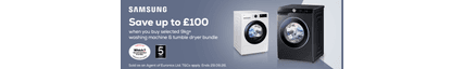 £100 off Tumble Dryer WBW Matching Samsung Washing Machine use code washdry100