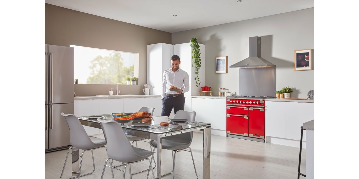 Buy RANGEMASTER ELS90DFFRD/ Elise 90cm Dual Fuel Cherry Red from £2,755.99