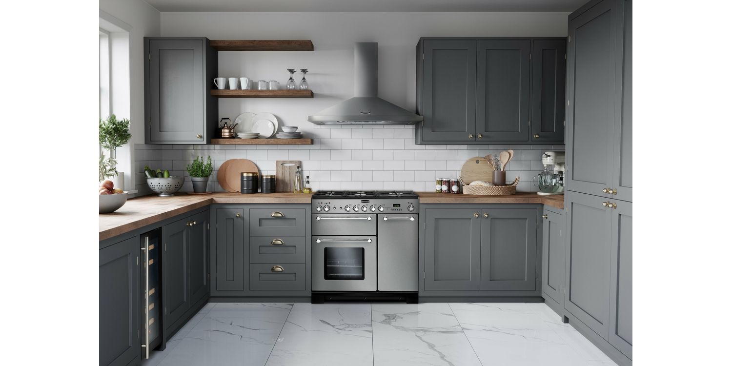 Buy RANGEMASTER KCH100DFFBL/C Kitchener 100 Dual Fuel Black/Chrome from