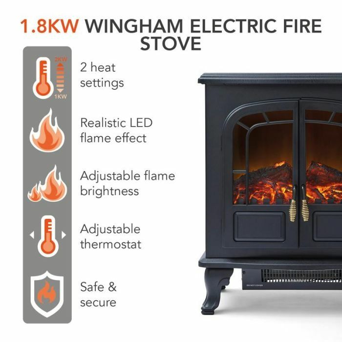 Buy WARMLITE WL46019 2Kw Wingham Electric Flame Effect Fire Stove from  £129.99