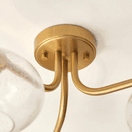 ENDON 118507 Jacob 3 Light Semi Flush Brushed Aged Brass Clear Glass additional 5