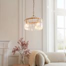 ENDON 118467 Karine 3 Light Pendant Brushed Aged Brass Clear Glass additional 2