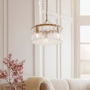 ENDON 118467 Karine 3 Light Pendant Brushed Aged Brass Clear Glass additional 3