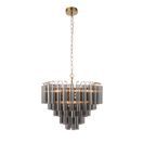 ENDON 114197 Toulouse 12Lt Pendant Satin Brass Grey Glass additional 8