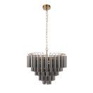 ENDON 114197 Toulouse 12Lt Pendant Satin Brass Grey Glass additional 9