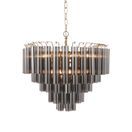 ENDON 114197 Toulouse 12Lt Pendant Satin Brass Grey Glass additional 1