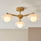 ENDON 120631 Boss 3 Light Semi Flush Brushed Aged Brass Opal Glass additional 3