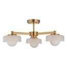 ENDON 120631 Boss 3 Light Semi Flush Brushed Aged Brass Opal Glass additional 2