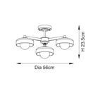 ENDON 120631 Boss 3 Light Semi Flush Brushed Aged Brass Opal Glass additional 9