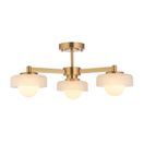 ENDON 120631 Boss 3 Light Semi Flush Brushed Aged Brass Opal Glass additional 1