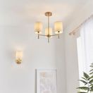 ENDON BRIO-3AB Brio 3lt Semi Flush Antique Brass Cream Shades additional 3
