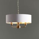 ENDON 98934 Highclere 3Lt Pendant Antique Brass White Shade additional 2