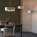 ENDON 98934 Highclere 3Lt Pendant Antique Brass White Shade additional 3