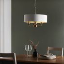 ENDON 98934 Highclere 3Lt Pendant Antique Brass White Shade additional 4