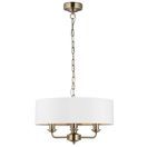 ENDON 98934 Highclere 3Lt Pendant Antique Brass White Shade additional 9