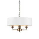 ENDON 98934 Highclere 3Lt Pendant Antique Brass White Shade additional 1
