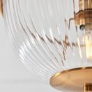 ENDON 118750 Somerset Flush Uplighter Vintage Brass Ribbed Glass additional 6