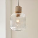 ENDON 120664 Travi Natural Stone Clear Ribbed Glass Pendant additional 4