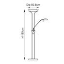 ENDON ROME-CH Rome Mother &amp; Child Task Floor 230W &amp; 33W Chrome additional 10