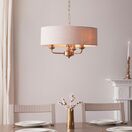 ENDON 110723 Highclere 3Lt Pendant Vintage Brass Natural Linen additional 2