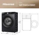 HISENSE WF3S8043BB3 8KG 1400 Spin Washing Machine - Black additional 12
