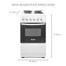 HADEN HES051W 50cm Electric Cooker with Solid Plate Hob White additional 5